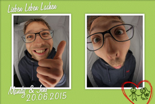 Fotobox Ausdruck in Grün Weiß 2er set