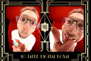 Fotobox Ausdruck in schwarz Gold