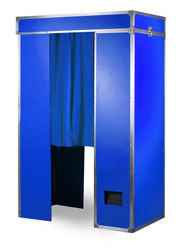 blaue Fotobox zum mieten