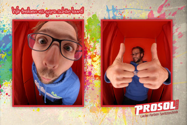 Fotobox Ausdruck mit Firmen Logo 2er set